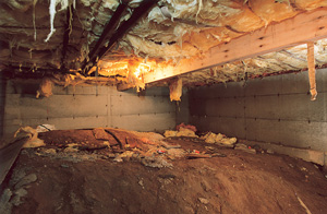 Before view of dirt Crawl Space in Fargo