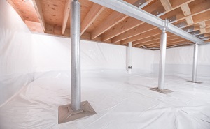 Crawl space structural support jacks installed in Savage