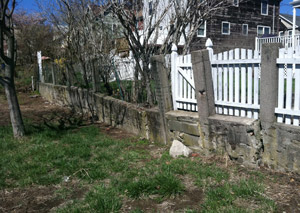 a retaining wall installed in Rochester
