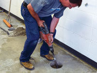 Coring the concrete of a concrete slab floor in La Crosse