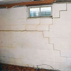 Bowing foundation walls in danger of failure in Savage