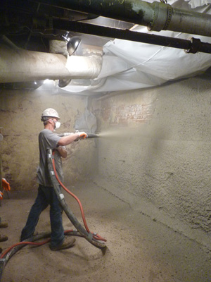Shotcrete wall restoration services in Fargo
