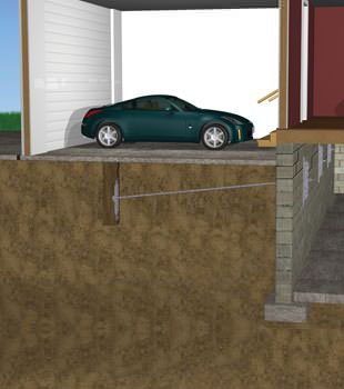 Graphic depiction of a street creep repair in a Winona home