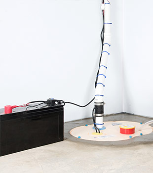 A sump pump installed in La Crosse by American Waterworks