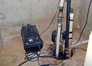 Pedestal sump pump system installed in a home in Inver Grove Heights