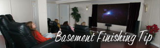 a waterproofed basement that has been finished into a family room in Fergus Falls
