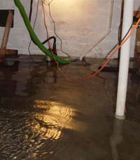 Several feet of floodwaters in a Alexandria basement