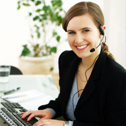 A disaster restoration customer service expert in Bismarck manning the phones