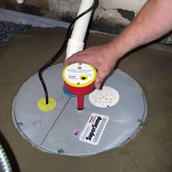 A newly installed sump pump system in a basement in Mankato