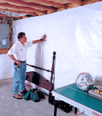 Plastic 20-mil vapor barrier for dirt basements, Burnsville, Minnesota, North Dakota, Iowa, and Wisconsin installation