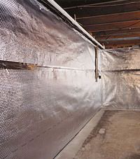 Radiant heat barrier and vapor barrier for finished basement walls in Burnsville, Minnesota, North Dakota, Iowa, and Wisconsin
